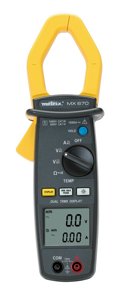 MX670 - Pince multimètre 100A - 1000A AC bi afficheur 10000 points