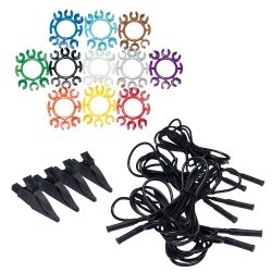 Juego 4 cables + 4 cocos BK y anillos co lores